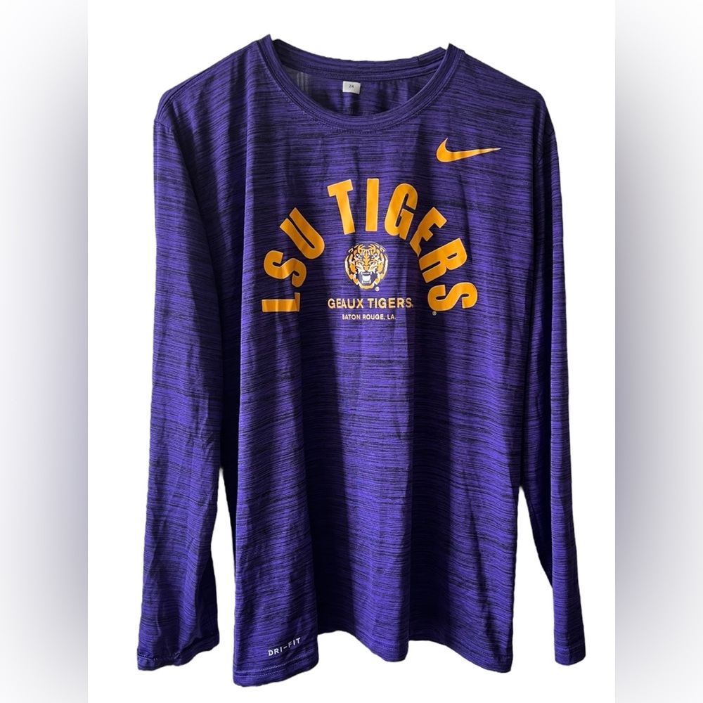 LSU Football Player Isssued Worn Long Sleeve Nike Shirt #24 Medium